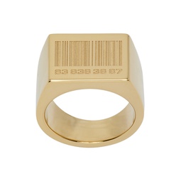 Gold Barcode Ring 231254M147001