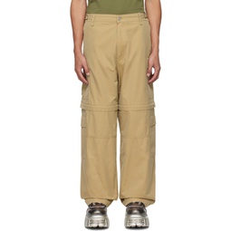 Beige Convertible Trousers 241254M188002