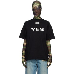 Black Yes/No T-Shirt 231254F110008