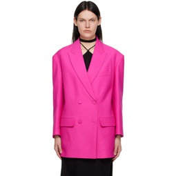 Pink Double-Breasted Blazer 222476F057000