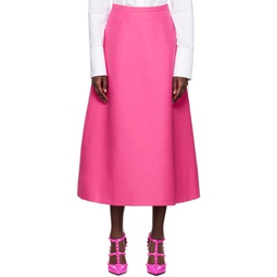 Pink Crepe Couture Midi Skirt 222476F092000