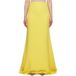 Yellow Flared Maxi Skirt 231476F093002