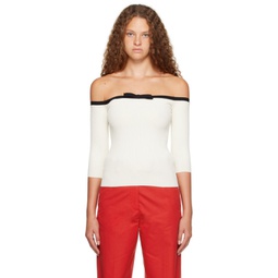 Off-White Off-The-Shoulder Sweater 231476F096002