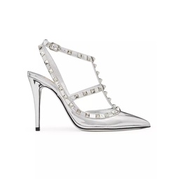 Rockstud Mirror-Effect Pumps With Matching Straps And Studs
