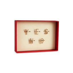 5-Piece Goldtone Yes No Ring Set