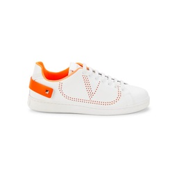 Two Tone Perforated Logo Sneakers
