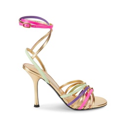 Multicolor Strappy Leather Sandals