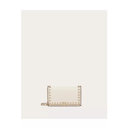 Grainy Calfskin Pouch With Rockstud Chain