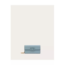 Vlogo Signature Grainy Calfskin Wallet With Chain