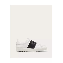 Rockstud Untitled Sneaker In Calfskin Leather With Tonal Studs