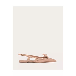 Rockstud Bow Slingback Ballerinas In Patent Leather