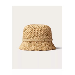 Valentino Resort Crochet Bucket Hat With Metal Detail