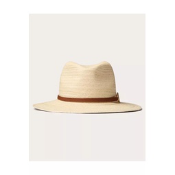 The Bold Edition Vlogo Woven Panama Fedora Hat With Metal Detail