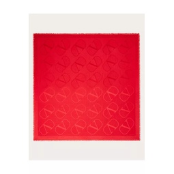 Vlogo Signature Jacquard Shawl In Silk And Wool 140X140 Cm