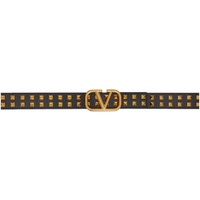 Black Studded VLogo Belt 212807F001005