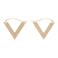 Gold V Detail Earrings 241807F022013