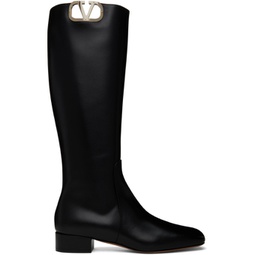 Black VLogo Tall Boots 231807F115007