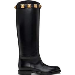 Black Roman Stud Boots 222807F115001