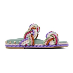 Multicolor Rockstud Sandals 231807F124058