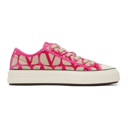 Beige & Pink Totaloop Sneakers 232807F128000