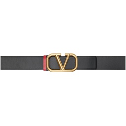 Reversible Black & Red VLogo Belt 232807F001015