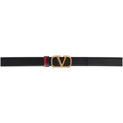 Reversible Black & Red VLogo Signature Belt 232807F001024