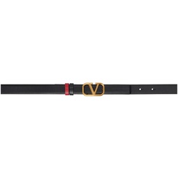 Reversible Black & Red VLogo Belt 232807F001010