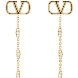 Gold VLogo Signature Earrings 241807F022019