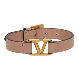 Pink Leather VLogo Bracelet 212807F020036