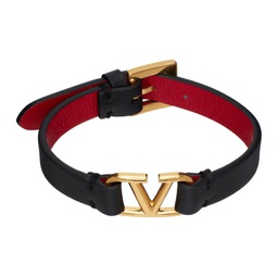 Black VLogo Bracelet 231807F020004