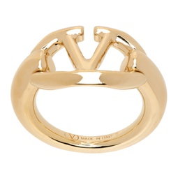 Gold VLogo Gate Ring 241807F024002