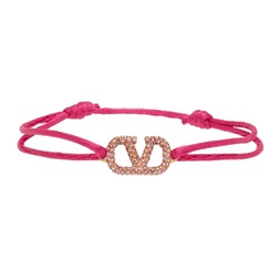 Pink Swarovski Crystal VLogo Signature Bracelet 221807F020022