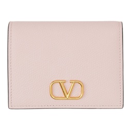 Pink Compact VLogo Signature Wallet 232807F040005