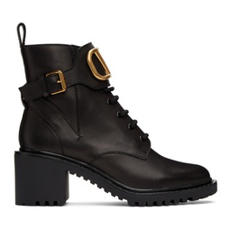 Leather VLogo Combat Boots 212807F113029
