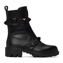 Black Roman Stud Boots 232807F113003