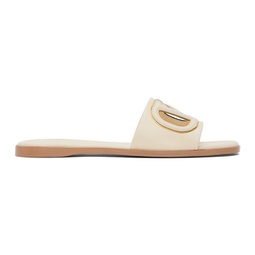 Off-White VLogo Cutout Calfskin Slide Sandals 241807F124006