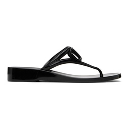 Black VLogo Signature Rubber Thong Sandals 241807F124018