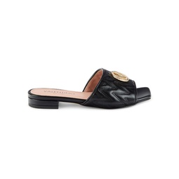 Africa Quilted Leather Slip On Sandals