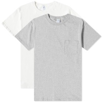 Velva Sheen 2 Pack Pocket T-Shirt White & Heather Grey