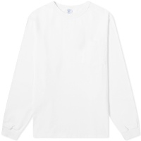 Velva Sheen Long Sleeve Pigment Dyed Pocket T-Shirt White