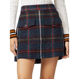 Plaid Knit Mini Skirt