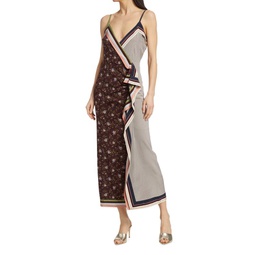 Marga Bi Printed Silk Blend Midi Dress