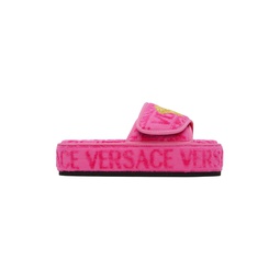 Pink Versace Allover Slippers 241653F121000