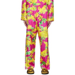 Pink Floral Pyjama Pants 231653M218009
