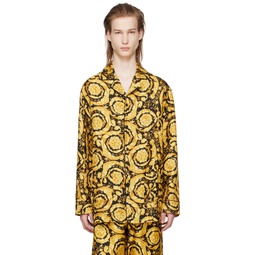Black   Yellow Barocco Pyjama Shirt 241653M218007