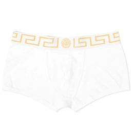 Versace Greek Logo Waistband Boxer Trunk White & Gold