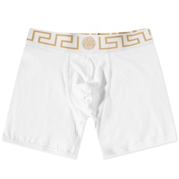 Versace Greek Logo Waistband Boxer White & Gold