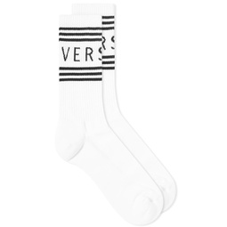 Versace Sports Logo Sock White & Black