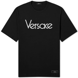 Versace Tribute Embroidered Tee Black