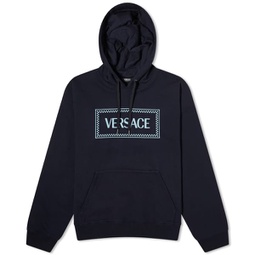 Versace Tiles Embroidered Hoody Navy Blue
